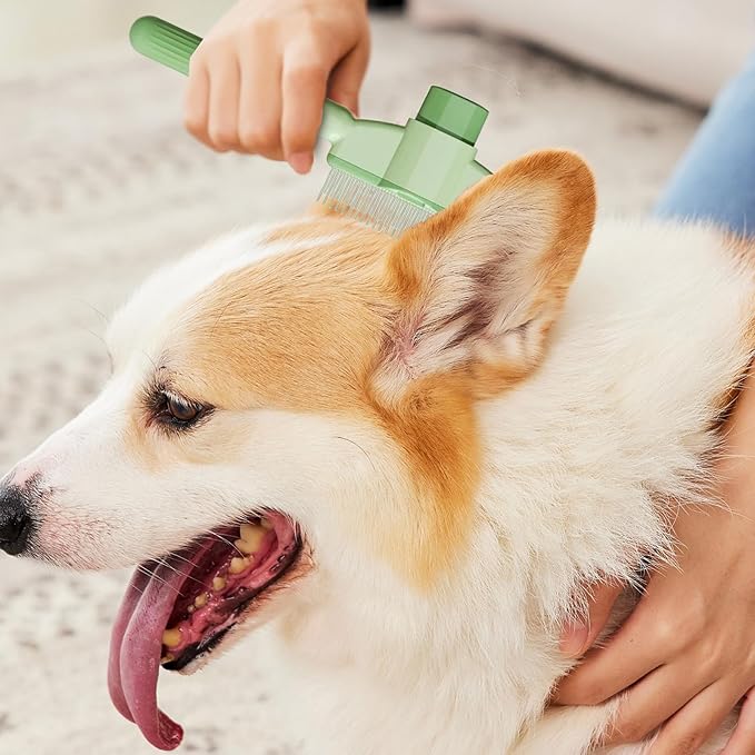 Cat Hair Brush - with Release Button Grooming Comb - Long Hair Cat Brush Dematting Comb | for Long Short Puppy Kitten Pet Undercoat Indoor Home Travel Bath Massage
