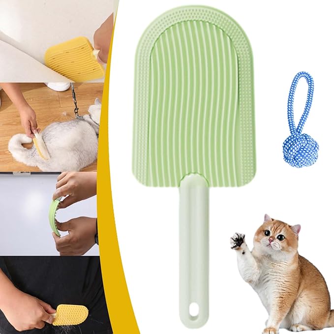 Cat Tongue Comb, Pets Cat Tongue Comb, Cat Tongue Brush, Pet Ice Cream Massage Comb, Simulated Cat Tongue Licking Hair Comb for Pet Grooming Shedding (Green)
