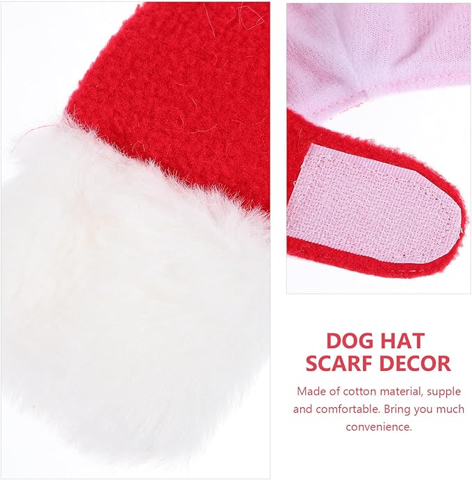COHEALI Christmas Pet Hat and Scarf Set for Dogs, Warm Holiday Headwear, Soft Fabric, 2pcs Puppy Supplies for Winter and Festive Party Wear