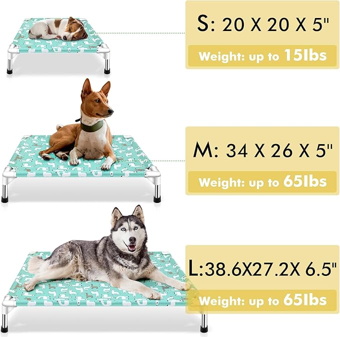 Elevated Dog Bed Pet cot for Small Dogs, Indoor and Outdoor Use for Small Pets