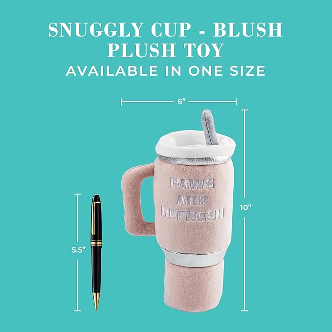 Haute Diggity Dog Snuggly Cup, Plush Designer Dog Toys with Interactive Squeaker, Stimulating Pet Enrichment, Machine-Washable & Safe Materials for All Breeds, One Size