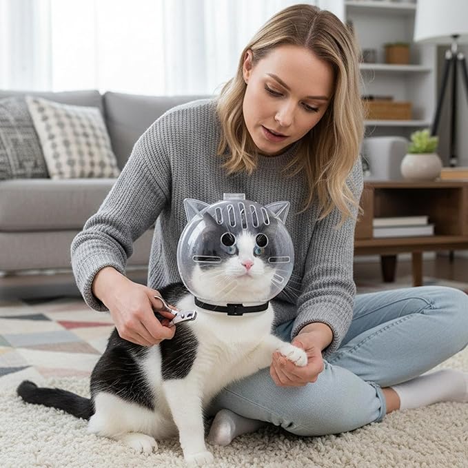 Cat Bubble Muzzle - Breathable Transparent Face Hood,Cat Hood | Small Dogs Bathing Shedding Nail Trimming Shower Behavior Training Bite Prevention Travel