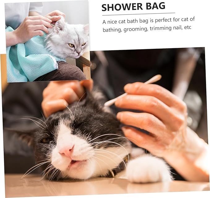 Kisangel 1PC Cat Bath Bag Outdoor Carry Fixed Bag for Pet Care Scratch Mesh Design for Bathing Kittens and Upgraded Version