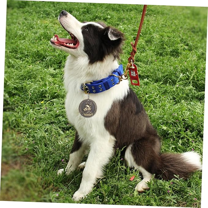 Happyyami 4pcs German Shepherd Dog Tags Pet Id Charms Vintage Bronze Hanging Labels Anti-Lost Identity Tags for Dog Collars in Pet Supplies
