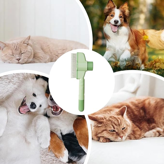 Dog Brush - Self-Cleaning Non-Slip Grooming Supplies - Undercoat Dog Brush for Shedding - for Long Short Puppy Kitten Pet Undercoat Indoor Home Travel Bath Massage