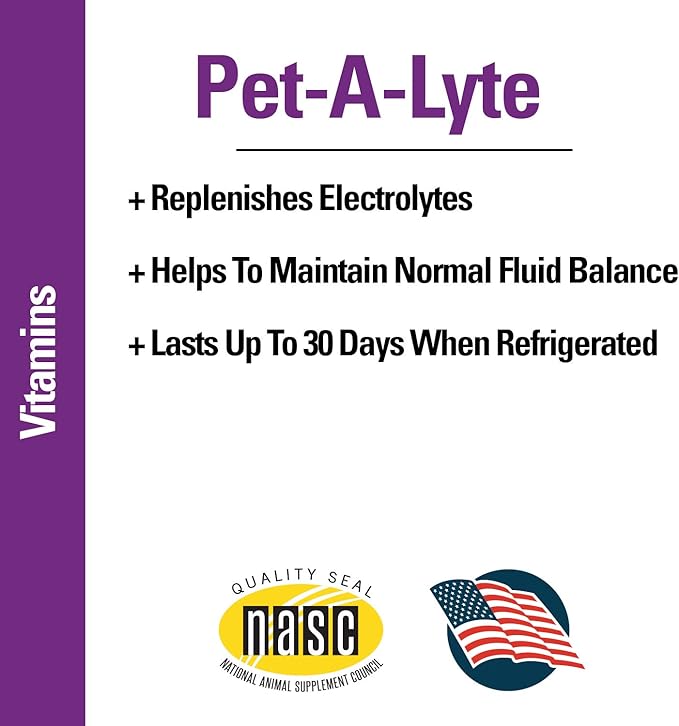 Vet Classics Pet-A-Lyte Oral Electrolyte Solution for Dogs and Cats – Helps Replace Fluids Lost from Pet Dehydration, Diarrhea, Vomiting – Replaces Dog Electrolytes – 32 Oz.
