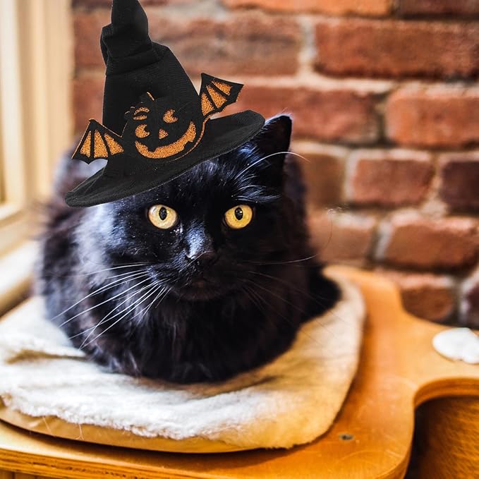 UPKOCH Halloween Pet Cosplay Hat Black Spooky Face Bat Small Pet Hat Decor Dog Headdress Cat Decoration Supply Costume Accessory for Holiday Party