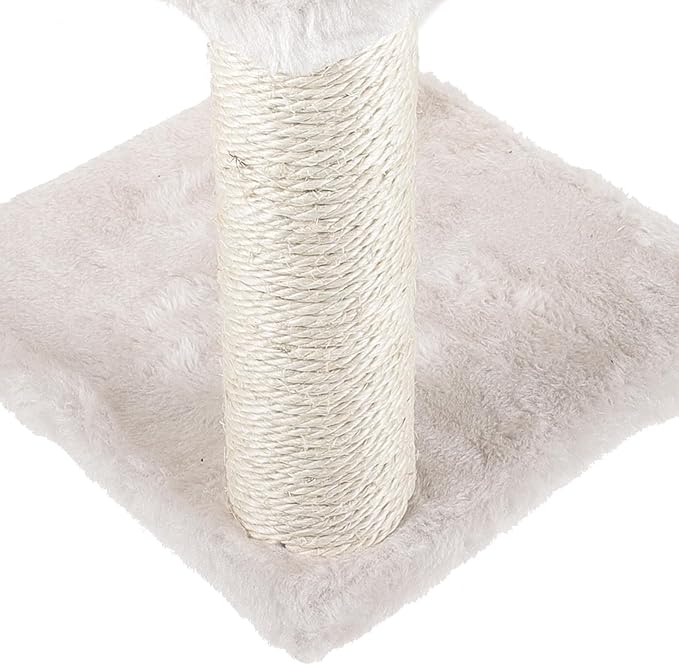 Beaupretty Vertical Cat Scratching Post with Sisal Rope and Mouse 3-Layer Multi-Level Cat Climber and Activity Tree