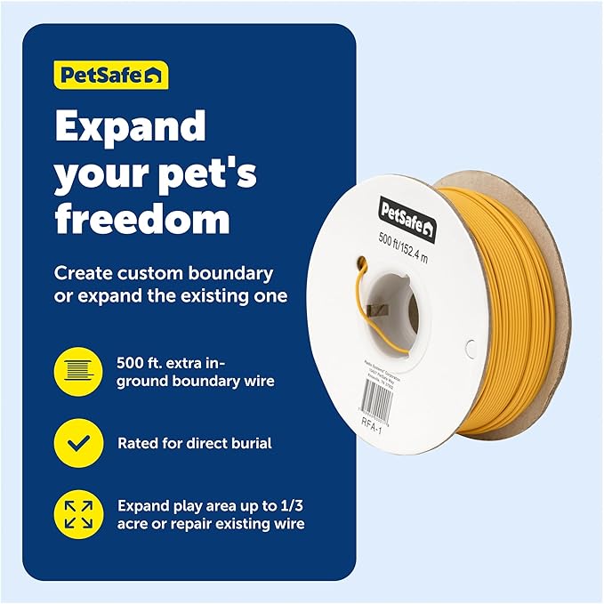 PetSafe Underground Dog Fence Wire (500 Foot) Create Your Boundary, Electric Dog Fence Wire (Yellow) - from The Parent Company of IFB