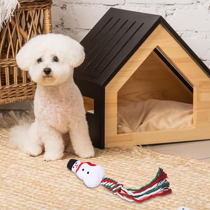 Dog Rope Toy Christmas Dog Toy Lightweight Pet Supplies for Aggressive ers Dog Toy for Playing Training Xmas Gifts, Snowman