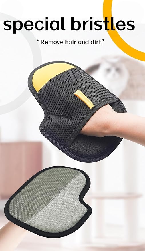 2Pcs Pet Hair Removal Glove for Cats & Dogs, 2025 Newly Upgraded Electrostatic Pet Hair Gloves, Reusable Pet Hair Remover Tool for Couch, Clothing, Car Seat,Carpet