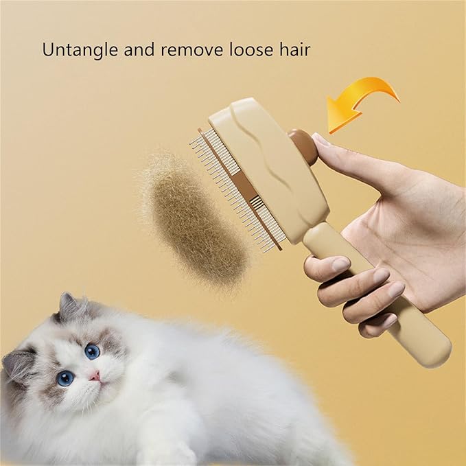Cat Deshedding Brush with Massage Function ABS Cat Grooming Tool for Shedding Control and Coat Care