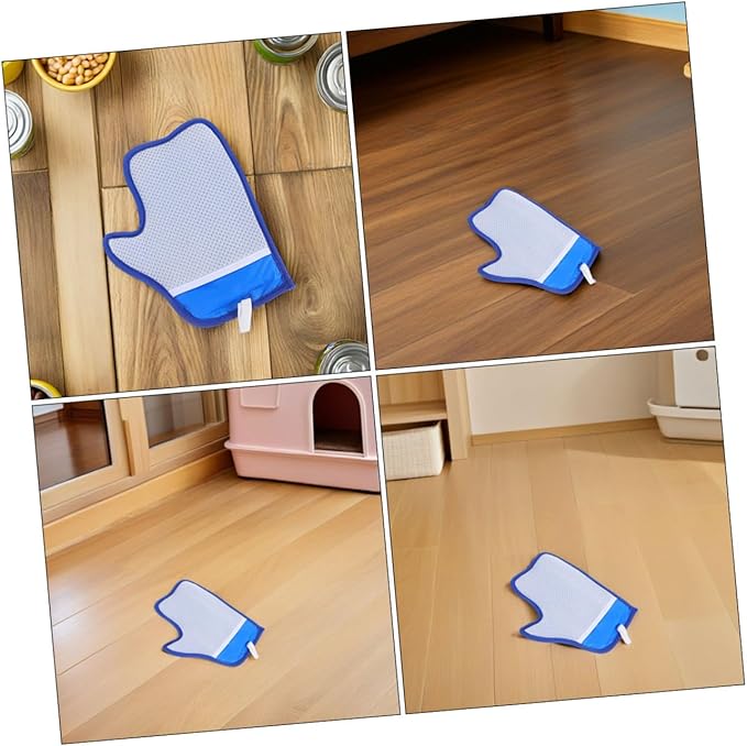 2pcs Reusable Double Sided Grooming Gloves for Pet Hair Removal Electrostatic Mitt for Dogs and Cats Comfortable Ergonomic Fit Easy to Clean for Furniture Clothes Car Interior Blue