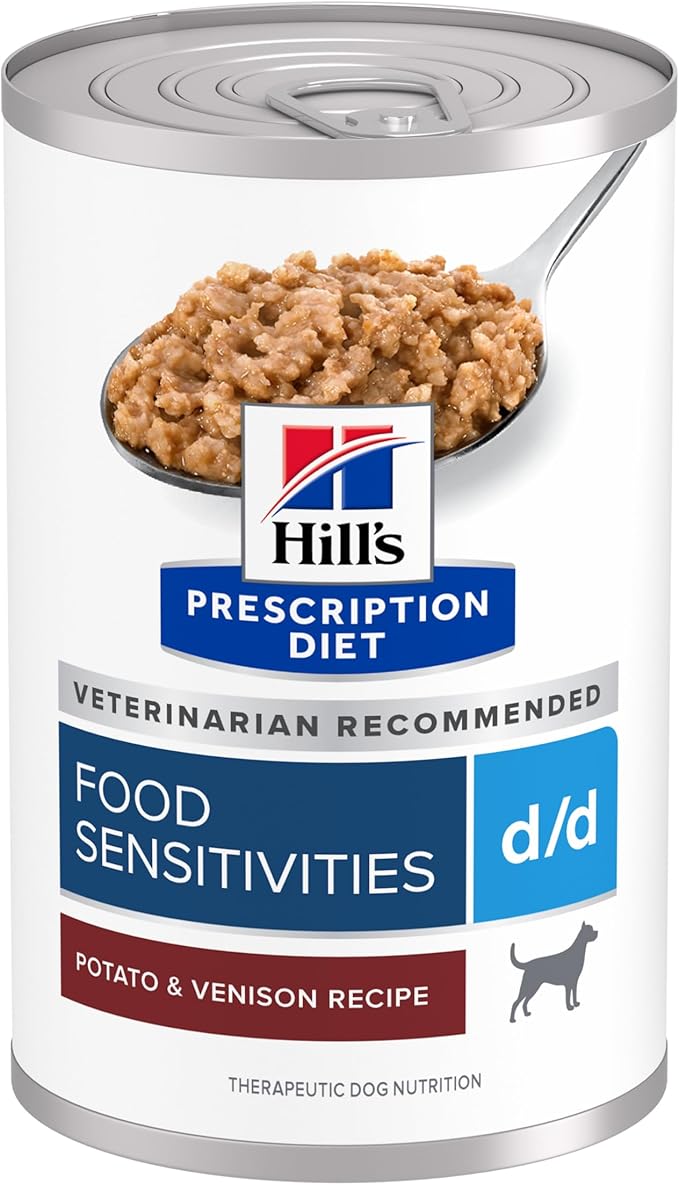 Hill's Prescription Diet d/d Wet Dog Food, Potato & Venison Recipe, 13 oz. Cans, 12-Pack