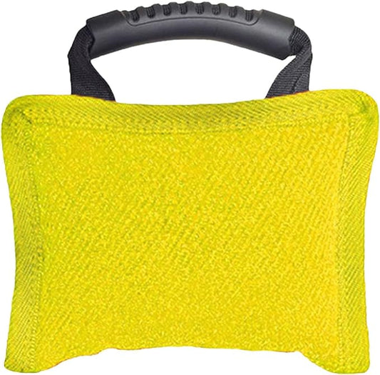 Baoblaze Dog Bite Pillow Tough Tug Toy Practical Portable Outdoor Pet Supplies for Small and Medium Sized Dogs Biting Pad with Handle, Yellow