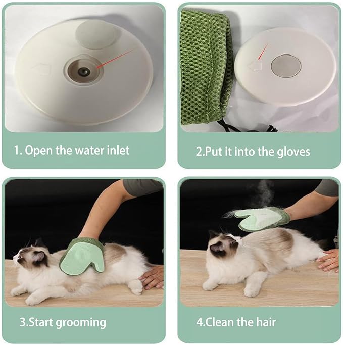 Pet Hair Removal Glove, Upgrade Electrostatic Pet Grooming Gloves No Fly Away Hair Deshedding Tool for Cats and Dogs, Darkblue