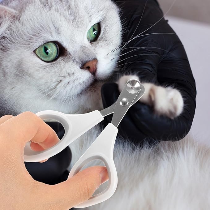 2Pcs Animal Nail Trimmer: Animal Nail Cutter - Stainless Steel Cat Grooming Tools - Puppy Toenail Clippers for Kittens Puppies Rabbits Hamsters