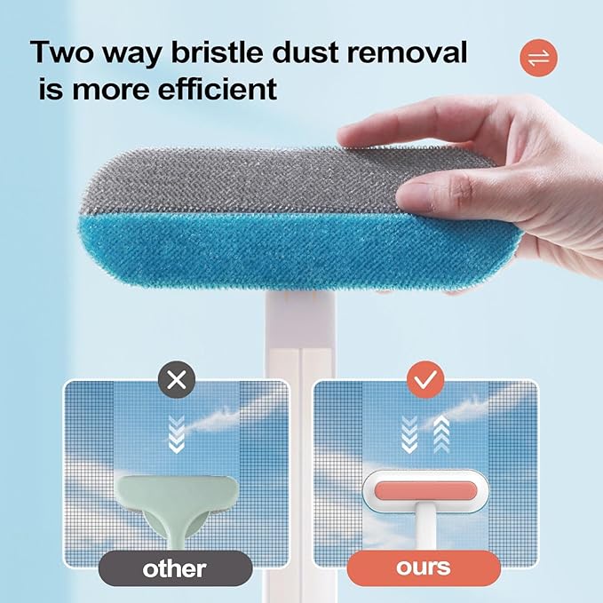 Pet Hair Remover Brush - Electrostatic Pet Grooming Supplies | Window Screen Cleaning Brush | for Dog Owners Office Car Clothes Bedding Sheets Carpets Sofas Apartment Mattress