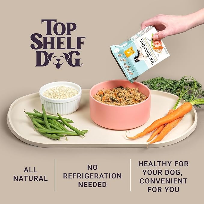 Fresh Dog Food, All Natural Complete Meal or Kibble Topper, Shelf Stable Premade Wet Recipe with Added Vitamins & Minerals for Picky Eaters Puppies Seniors (Beef, 30 x 8.75oz Cartons)