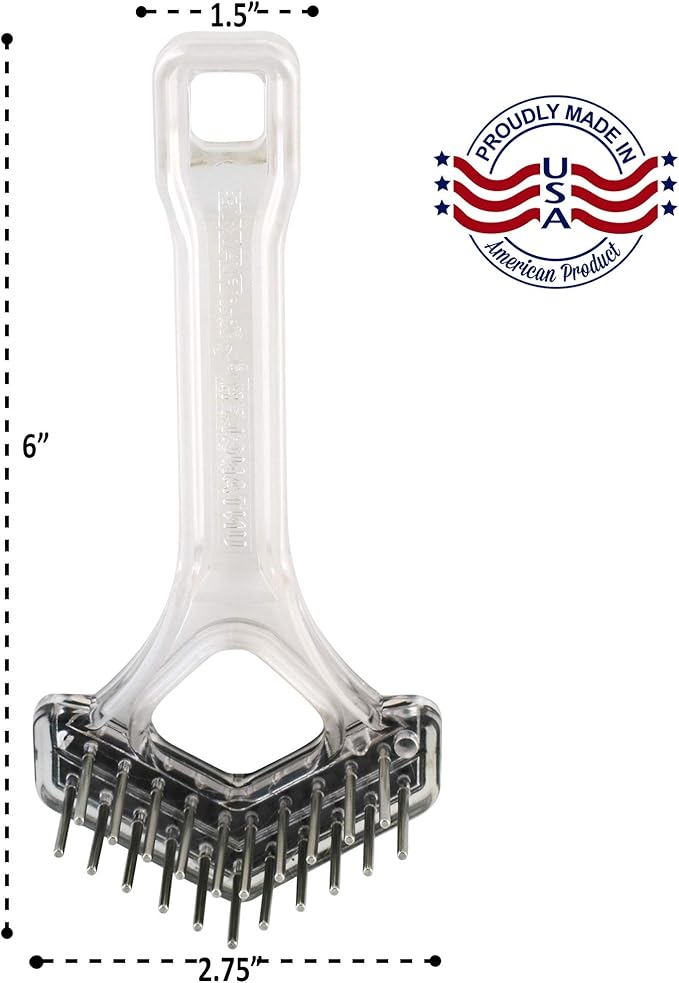 Mini-Rake V-Shaped with 1" Double-Row Rotating Teeth (Aqua-Blue/Black Top)