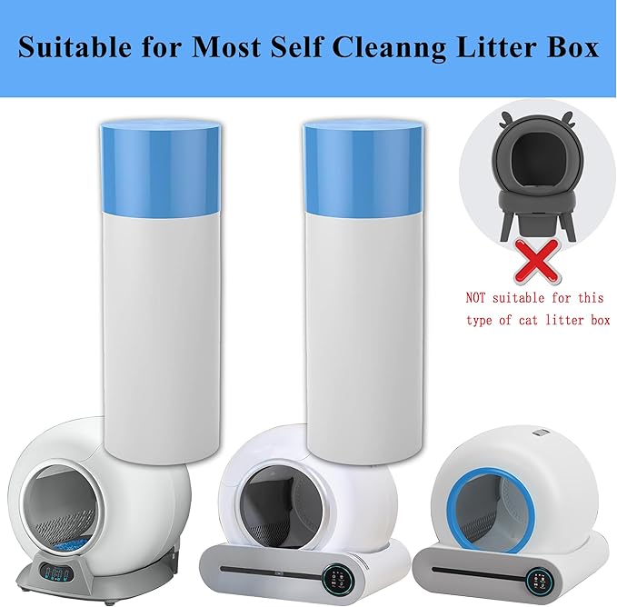 J JORBASADO 2 Rolls Waste Bags for Self Cleaning Cat Litter Box