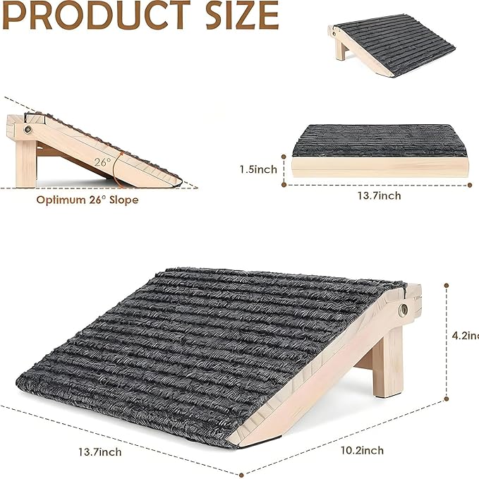 Dog Ramp Stairs Pet Supplies Wood Pet Ramp for Senior Injured Dogs Sofa Bed