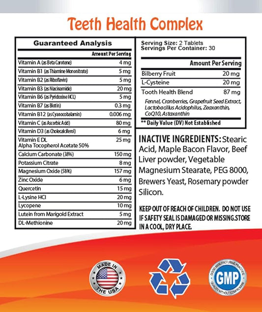 cat Teeth Treats - CAT Teeth Health Formula - Gum and Oral Care - Immune Booster - Advanced Complex - Vitamins for Cats Immune System - 2 Bottles (120 Tablets)
