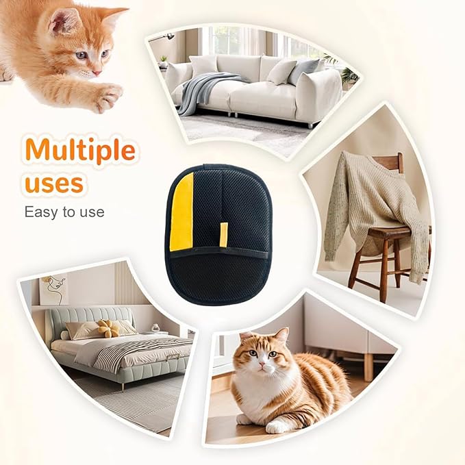 Pet Hair Removal Glove,Magic Brush Pet Hair,electrostatic pet Hair Remover Glove,Laundry/Couch/Carpet/Car Seat for 2025 New Reusable Magic Brush Cat & Dog Remover Tool(2 Pcs)