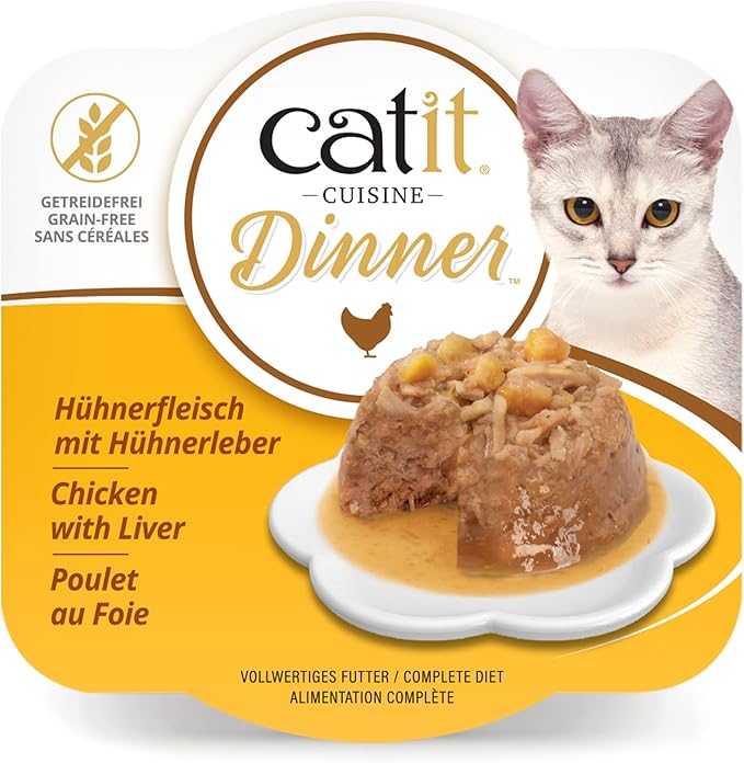 Catit Chicken Dinner with Liver & Sweet Potato – Hydrating and Healthy Wet Cat Food for Cats of All Ages