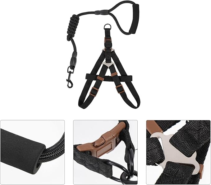 GANAZONO Dog Harness Leash Set with Nylon Leash 1.0x120cm Reflective Pet Walking Supplies for Outdoor Use Adjustable Puppy Vest for Small and Medium Dogs