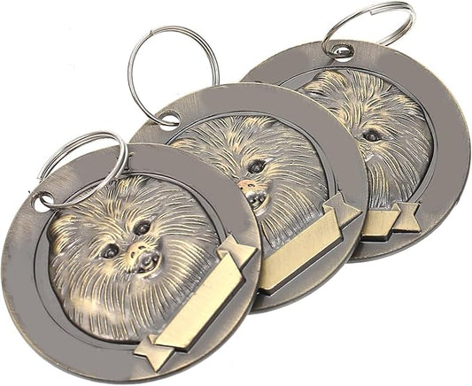 Healifty 3pcs Vintage Zinc Alloy Dog Id Tags Pet Collar Charms with Engraving for Pomeranian Puppy Supplies
