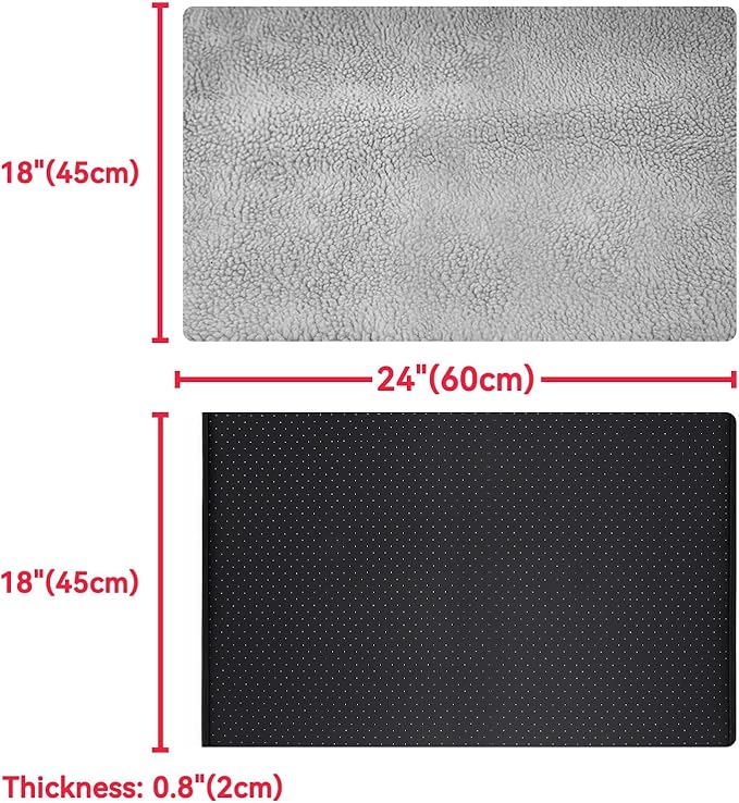 PETLESO Self Warming Cat Bed Mat, 24" x 18" Thermal Cat Pad Small Dog Bed for Indoor Outdoor Pet, Non Electric Self Heating Pet Pad Anti-Slip, Removable, Machine Washable