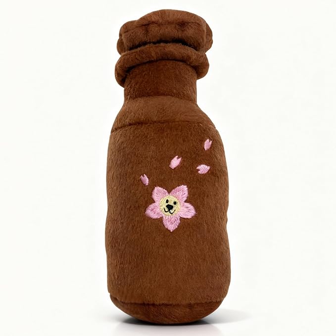 Dog Diggin Designs Chewy Vuiton Brown Blossom Pawfum Plush Dog Toy Bottle | Luxury-Inspired Parody Designer Perfume Bottle with Squeaker, Soft Plush Fashion Dog Toy – Prêt-à-Porter Play!