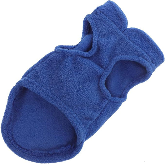 Small and Medium Dog Fleece Vest Warm Sleeveless Sweater with D-Ring Leash Attachment Navy Blue S Winter Coat for Outdoor Pet Supplies