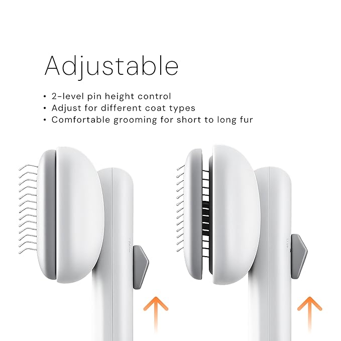 Self Cleaning Slicker Brush - Skin Friendly Deshedding Grooming Tool for Dogs & Cats, Suitable for Shedding & Haired Pets, with Pet Supplies Accessories (White)