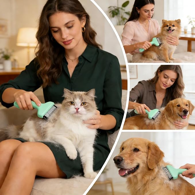 Dog Brush for Shedding | Gentle Self Cleaning Pet Supplies,Puppy Slicker Brush Cleaning Tools - for Long Short Bathing Dematting All Breeds Daily Indoor Home