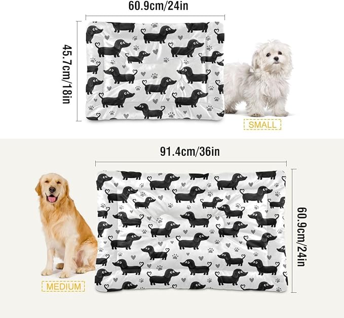 Dog Bed for Crate Washable Pet Sleep Pad, Dachshund Kennel Mat with Non-Slip Bottom, Soft Fluffy Supplies Pet for Dogs and Cats (24x18 inch)