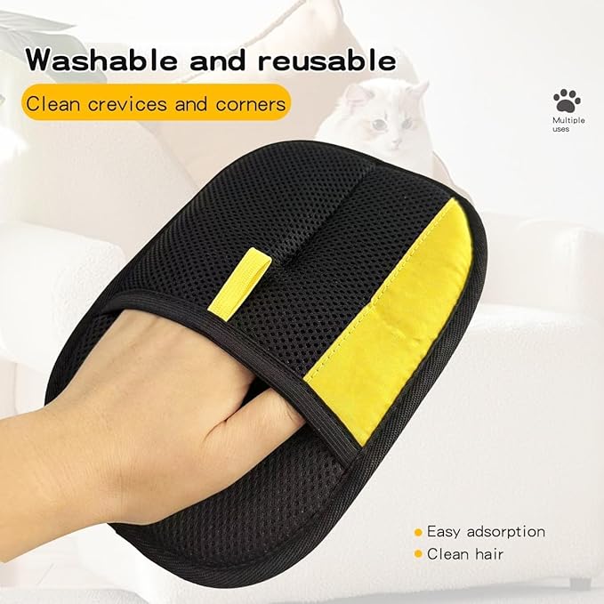 Electrostatic Pet Hair Remover Gloves Manual Style Cat & Dog Hair Removal Gloves for Couch Pet Hair Removal Lint Roller