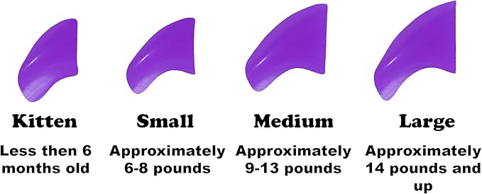 6 Month Supply Soft Nail Caps for Cats Purple Kitten - Extra Adhesives