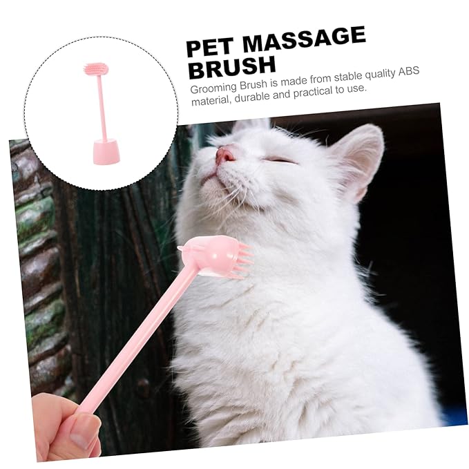 Mipcase Scratch Brush Pet Massage Brush Durable Cat Grooming Tool for Self-grooming Stress Relief Hair Removal Safe Material for Cats and Dogs Pink