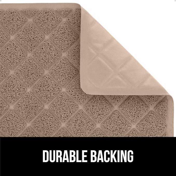 GORILLA GRIP Cat Litter Box Mat, Water Resistant, US Designed Kitty Litter Trapping Mats, Easy to Clean, Scatter Control, Less Mess and Clean Floors, Kitten Supplies for Indoor Cats, 30x20 Beige