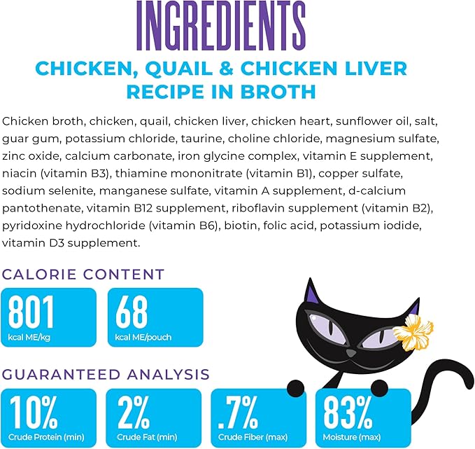 Tiki Cat After Dark Shreds Wet Cat Food, Chicken, Quail & Chicken Liver, 3 oz. Can (12 Count)