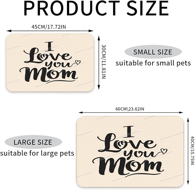 Dog Food Mat Dog Mat for Food and Water 24x16In Happy Mother's Day Floral Gift for Mom Hl No Stains Cat Pet Feeding Mats Water Bowl Messy Drinkers