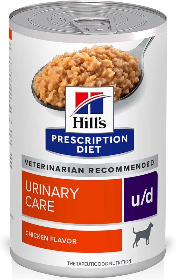 Hill's Prescription Diet u/d Urinary Care Chicken Flavor Wet Dog Food, Veterinary Diet, 13 oz. Cans, 12-Pack
