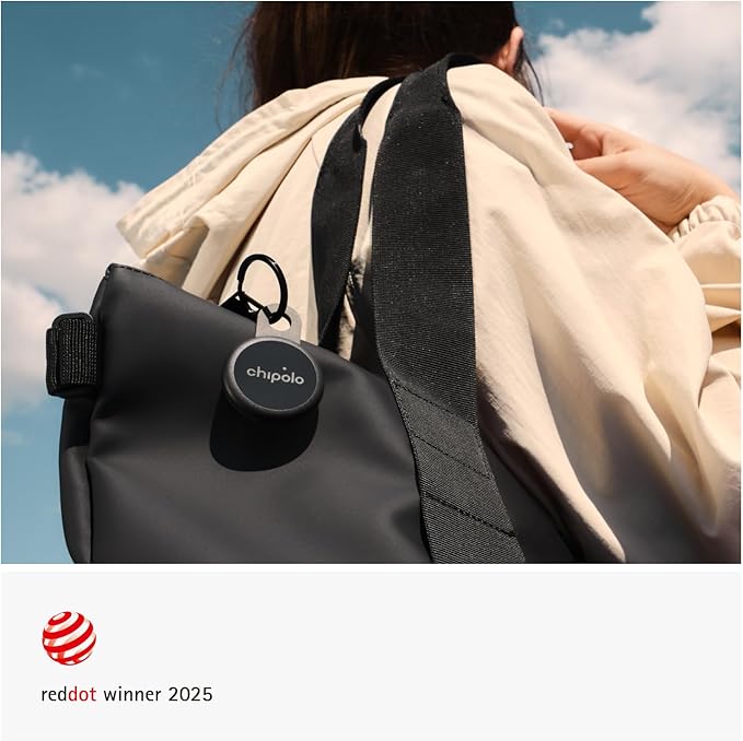 Chipolo LOOP - Rechargeable Bluetooth Tracking tag, Item Locator for Keys & Bags, Compatible with Apple Find My or Find Hub on Android, Out of Range Alerts for Android & Call Your Phone - 4 Pack