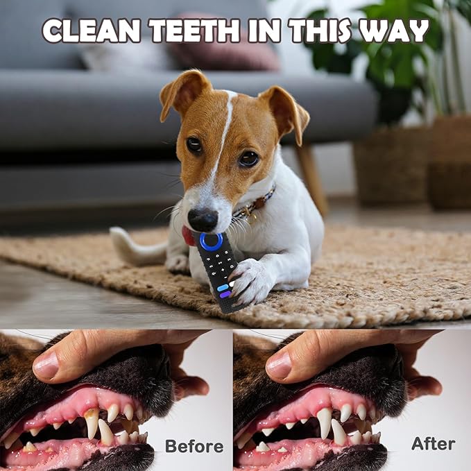 Puppy Toys for Teething, Remote Control Teether for Small Dogs,Puppy Teething Toy for Boredom & Stimulation,BPA-Free (Black01)