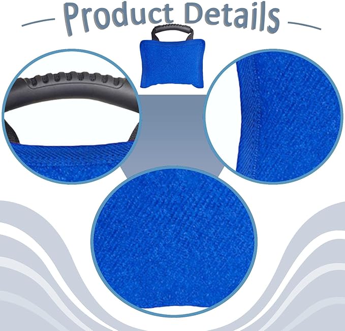 Baoblaze Dog Bite Pillow Tough Tug Toy Practical Portable Outdoor Pet Supplies for Small and Medium Sized Dogs Biting Pad with Handle, Blue