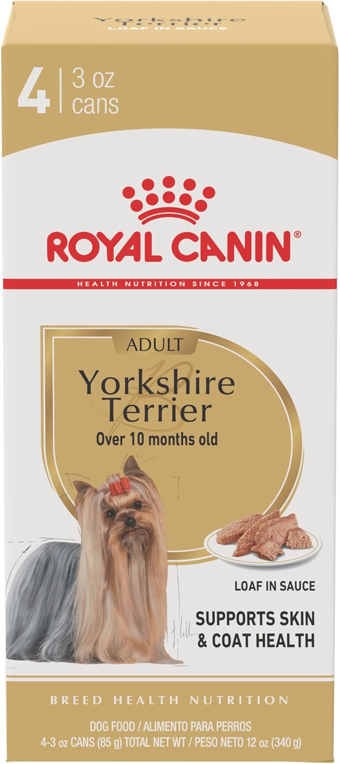 Royal Canin Yorkshire Terrier Adult Breed Specific Wet Dog Food, 3 oz can (4-pack)