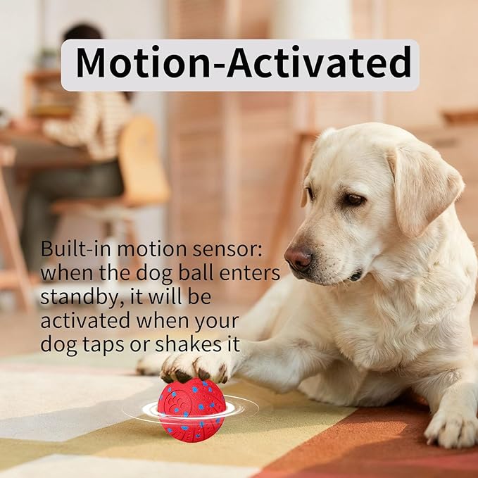 2-in-1 Interactive Dog Ball Toy for Aggressive Chewers, Automatic Moving & Bouncing E-TPU Dog Ball, 3 Modes Smart Pet Toy with Motion Sensor, USB-C Rechargeable Enrichment Toy for Medium Large Dogs