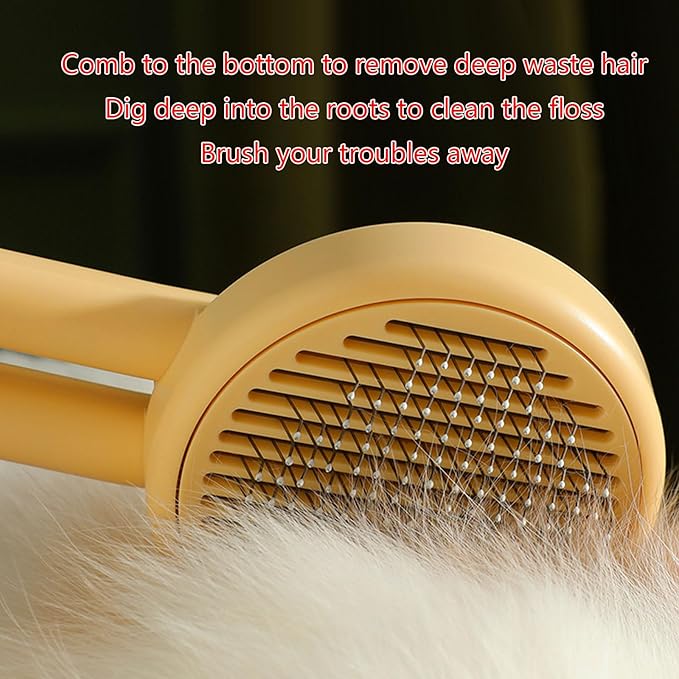 Cat Hair Comb Pet Cat Brush Pet Massage Brush Rub Hair Removal Combs For Dogs For Cat Pet Grooming Combs Bath Supplies Pet Cat Brush, champagne yellow